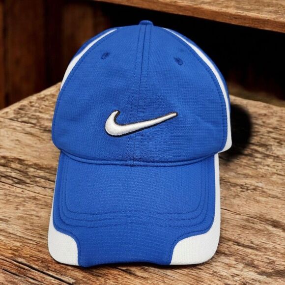 Nike Other - Nike Golf Hat Unisex Ball Cap Swoosh Blue White Adjustable Strap Back Casual